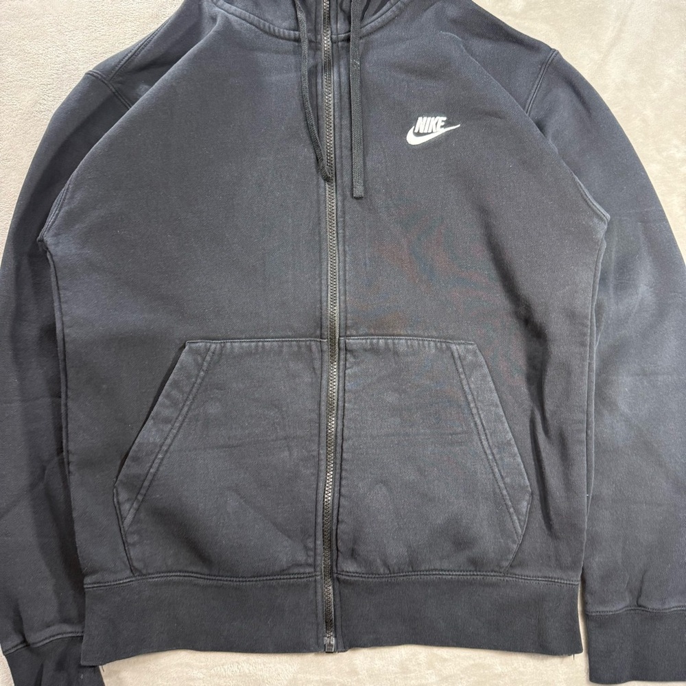 Nike Hoodie Men's Sz S Black Full Zip Fleece Small Swoosh - Picture 2 of 10